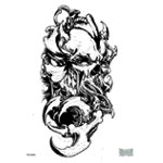 Realistic Skull Temporary Tattoo For Spooky Looks : Fake Tattoos