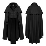 Retro Goth Cloak with Embossed Velvet , Hardnheavy