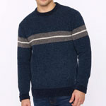 Roundall Chenille Knit Navy , Crosshatch