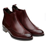 Rubber Soled Brogue Boots - Herring Shoes