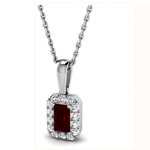 Ruby Emerald Cut Necklace : FirstClassWatches