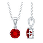Ruby Solitaire Necklace , Rosecjewels.com