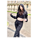 Ruched Cropped Hoodie And Jogger Set : StormDesire