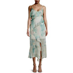 Waterweed Print Ruffle Midi Sheath Dress - Saks Off 5th