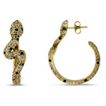 Sapphire & Tsavorite Snake Earrings , MargotFox