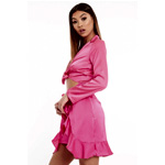 Satin Ruffle Wrap Mini Skirt | Rebelliousfashion.com