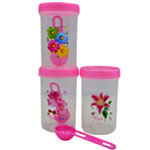 Set Of 3 Small Round Plastic Containers - Anforama
