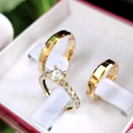 Set Of 4mm + Madrid Solitaire Ring - Aliancas Imperiais