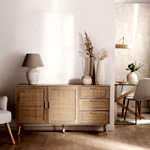 Sideboard 148 In Natural Colored Wood | Klasthome.com
