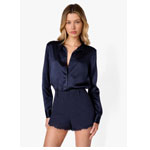 Silk Blouse Navy - Cami NYC