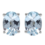 Silver Earrings With Blue Topaz - Braccatta