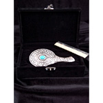 Silver Horn Comb & Mirror Set - HealthyHornComb