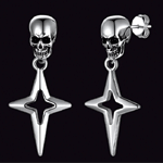 Skull Star Dangle Earrings : FaithHeartJewelry