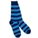 Sky Blue Striped Bamboo Socks - Swole Panda