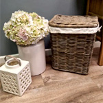 Small Natural Wicker Laundry Basket : SustainableFurniture