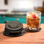 Smiley Leather Coaster Set | CigarsInternational
