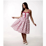 Pink Snail Cotton Swing Dress - Unique Vintage