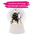 Snow Globe Set White Ribbed - Schneekugelhaus