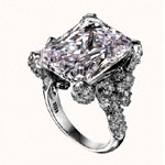 Snowflower Princess Cut Ring - Olivela