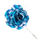Sound Plaid Turquoise Lapel Flower | Thetiebar.com