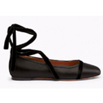 Spencer Black Satin Flat Pumps | Malonesouliers.com