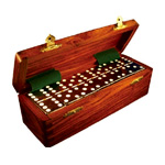 Dominoes Set With Spinners Wood Box : Gammonvillage.com