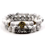 Stackable Howlite Beaded Bracelets : The Dark Knot