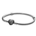 Sterling Silver Pave Heart : WatchHome 