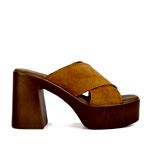 Matrix Criss Cross Strap Block Heel Sandals : WolfAndBadger