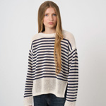 Striped Ajour Sweater | Repeat Cashmere