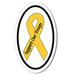 Support Our Troops Oval Sticker - Sticker Shoppe