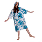 Printed Tie Dye Blue Surf Poncho - Olaola