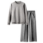 Sweatshirt And Wide Leg Pants Set - Fioboc