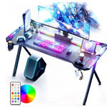 T-Shaped LED Series Gaming Desk , Dowinx.com
