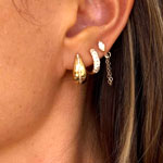 Teardrop Hoop Earrings Diamond - kinnstudio.com