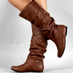 Top Flat Pleated Boots - Zeraclub