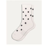  Tossed Flowers Modern Rib Half Calf Socks : Thepaperstore.com
