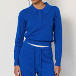 Tove Cashmere Polo In Lapis : Artless Forever