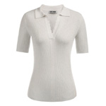 V-Neck Ribbed Knitted Tops | Katekasin