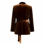 Velvet Blazer With Belt - Cider 
