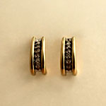 Vintage 10K Diamond Huggies | Kinnstudio