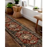 Vintage Distressed Brick Red Rug : Lahome