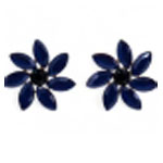 Vintage Royal Blue Glass Earrings , Shamtam