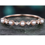 Water Pearl Ring Moissanite Wedding - WillWork Jewely