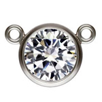 Way Cubic Zirconia Bezel Connector | Cooksongold