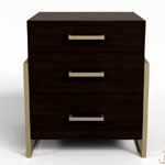 Wenge Wood Veneer Bedside Table | Roobba