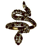 White Diamond Winding Snake Ring - Margot Fox
