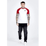 White Red Raglan T-Shirt : SikSilk