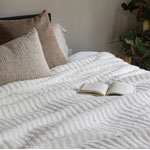 White Ribbed King Sized Bed Blacnket - Sunset Snuggles