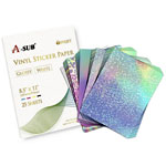 White Vinyl Sticker + Holographic | ASub